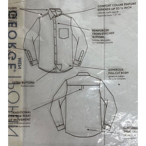 George Mens Dress Shirt Gray Comfort Collar Size 38-40/34-35 New - Picture 5 of 6